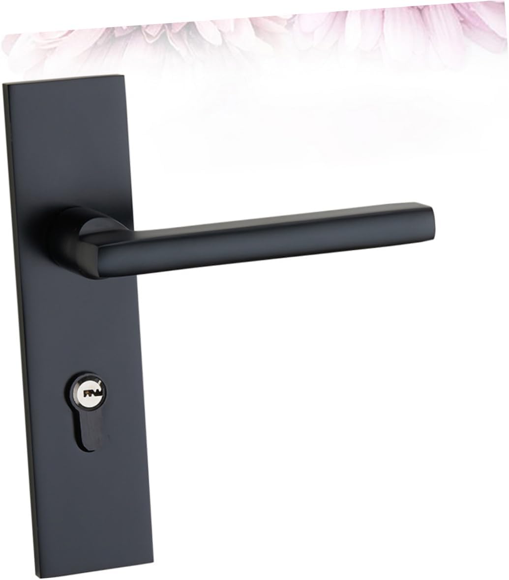 European Style Door Lock Ergonomic Black Latch for Bathroom Bedroom Easy Installation Secure Design Labor-Saving Knob