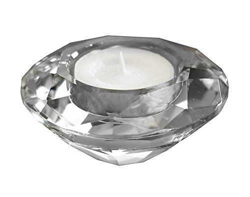 Amlong Crystal Diamond Tealight Candle Holder, Clear, Set Of 6 #TOP3