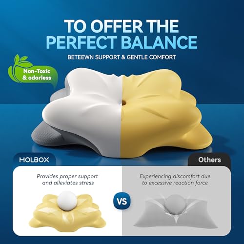 MOLBOX Cervical Neck Pillow for Neck Pain, Ergonomic Memory Foam for Side & Back Sleepers — view 6