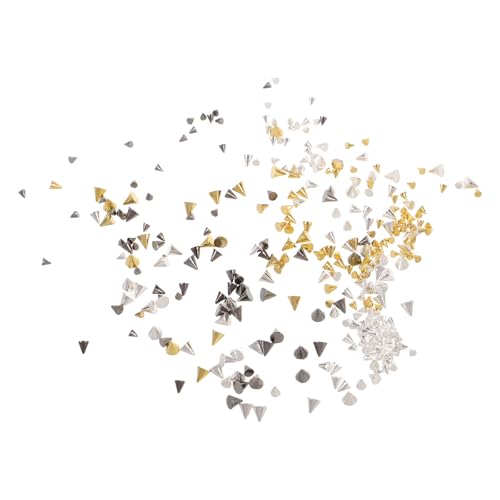 MAGICLULU 2 Schachteln Nail Art Charms – Kegelförmige Spike-Ohrstecker für Maniküre, Punk-Nagelverzierungen, Grunge-Schmuck – Metalldekoration für Schuhe, Taschen, Kleidung