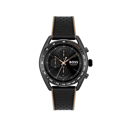 BOSS Reloj Cronógrafo de Cuarzo para Hombre con Correa en Piel Negro - 1514022