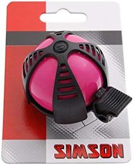 SIMSON Bicycle Bell Joy Pink & Black Sporty Design Colorful Collar Easy Wear with Attached Ring Clear Tone