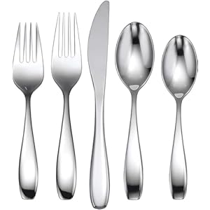 Oneida T532065Ca Stafford Mirror 65 Piece Fine Flatware Set, Service For 12