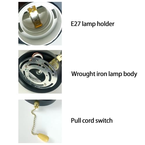 Aplique de pared negro E27 con interruptor para leer en la cama sin levantarse 3