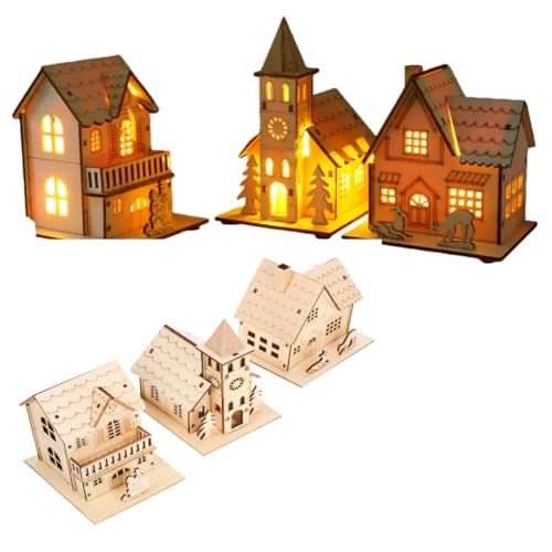VICASKY Winterdorf Mit Beleuchtung Räder Lichthaus Weihnachtshäuser...
