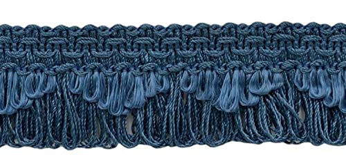Frange festonnée solide 3.5cm bleu français pour sublimer vos tissus