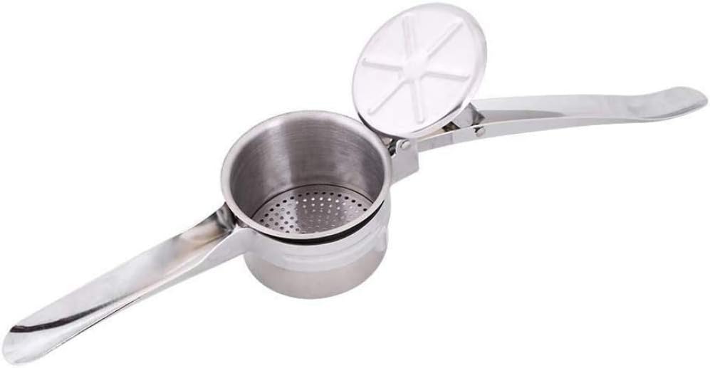 Potato Press, Potato Masher Press Chopper Made of 304 Stainless Steel with 3 Filter Mesh, Spaetzle Press for Mashed Potatoes, Fruit Juices, Vegetable Puree, 27 X 10 X 9.5 cm