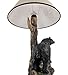 Zeckos Black Bear and Tree Table Lamp with Shade 20 in.