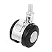 Aexit M8 x Casters 14mm Twin Wheel 360 Degree Rotatable Threaded Stem Brake Plate Casters Swivel Caster