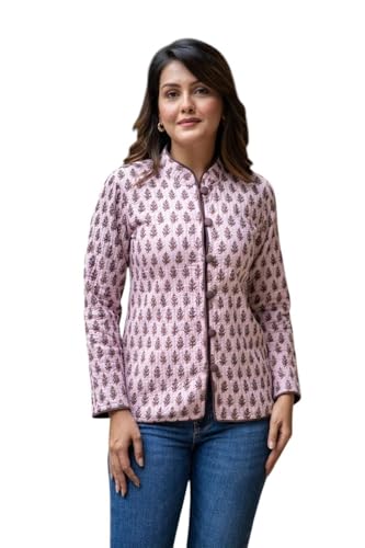 Image of Jackets for women | Cotton Quilted Reversible Short Jacket | Double Sided Warm Outerwear Coat for women |Jacket for women winter wear