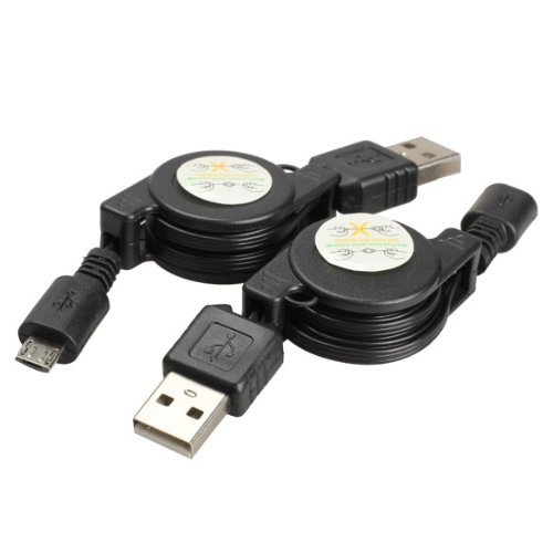 eTECH Collection 3 Pack of Retractable USB to MicroUSB Cable,USB Charge,Data Sync Cable,For Samsung Galaxy S3 S4 S5 Note2 Note3 Note 4, M8 and most Smart Phones that using Micro USB,From USA image 3