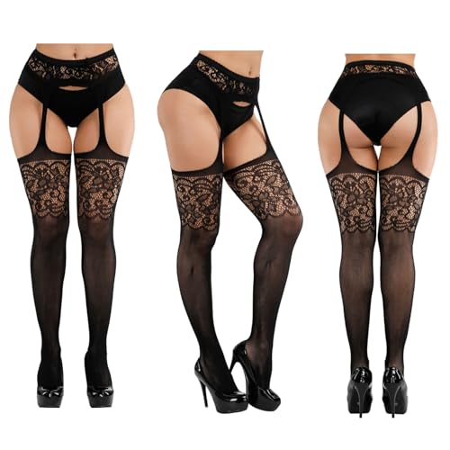 Image of DRESHOW Fishnet Garter Belt Stocking Suspender Pantyhose Tights Thigh High Pantyhose