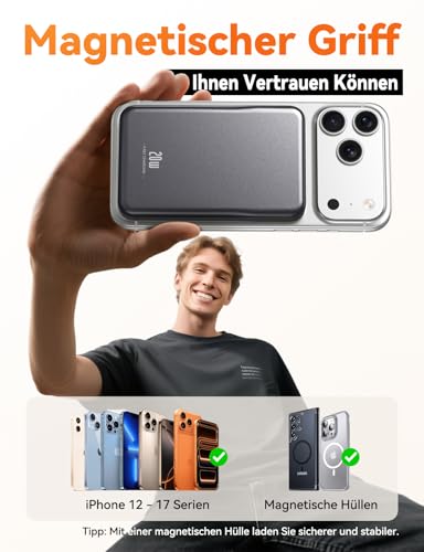 Powerbank für MagSafe,10000mAh Ultra Schnellladen Magnetische Power Bank – Ansicht 3
