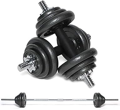 Weight Dumbbell Barbell Fitness Set 50kg Cast Iron Spinlock Gym Weights