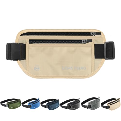travel inspira RFID Blocking Hidden Money Belt with Dual Zipper Storage