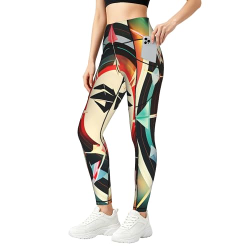 Pantalones de yoga para fitness con bolsillos laterales y mallas opacas de running informales