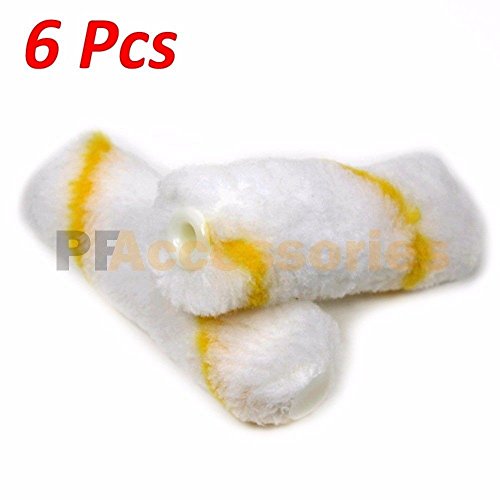 6 rolls 4 inch mini paint roller covers refill gold stripe soft w…