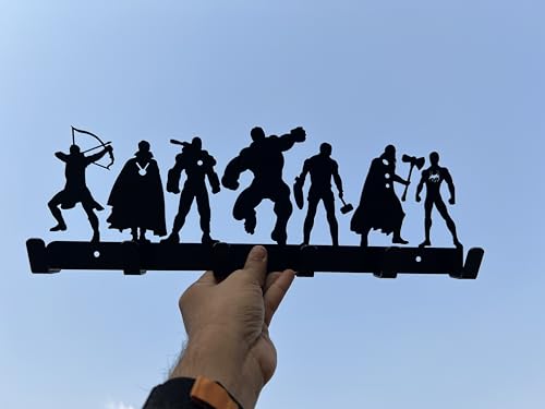 Superhero Coat Hook Wall Mounted 6 Hooks, Entryway Organizer, Modern Coat Hooks for Wall Mounting, Towel & Robe Rack with Superhero Theme- Heavy Duty, Decorative Hooks for Home, Bathroom - Image 5