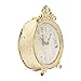 Creative Co-Op Distressed Pewter Mantel Clock, Cream