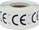 European Conformity CE Labels, 1 Inch Square Adhesive Compliance Stickers, 500 CE Mark Labels Per Roll for Product Certification, Electronics, Manufacturing, and Equipment – Made in the USA