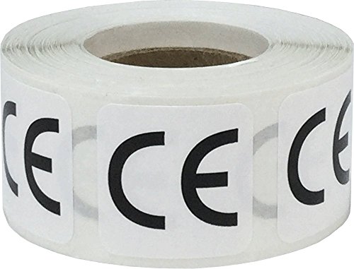 Blancs CE Conformité Européenne Autocollants, 25 mm 1 Pouce Étiquettes Carrées 500 Paquet