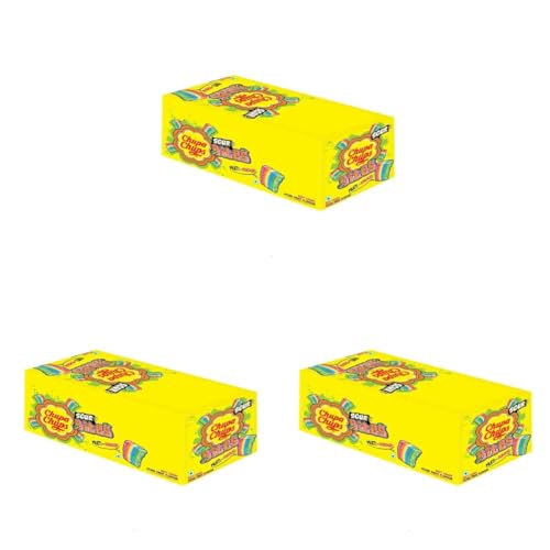Image of Chupa Chups, Sour Bites, Mixed Fruit Flavour, Soft & Chewy Toffee Pack, 492.8 g [Pack of 24]