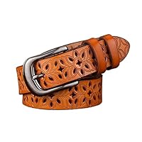 YUEMOL Riem Heren Damesriem Casual Cutout Belt, dames decoratieve pin gesp gordel vaste casual leer wachtende riem dames verstelbare riem (Color : E, Size : 115cm