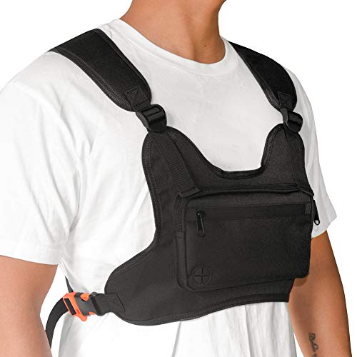 Autobestown Tactical Chest Rig Bag, Reflective Chest Front Rig Pouch, Waterproof Nylon Outdoor