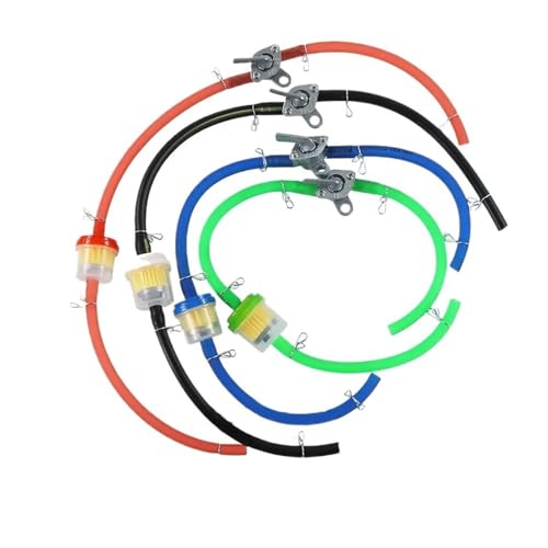 Vannes de robinet d'essence 6mm rouge contre les fuites de carburant pour scooter et ATV