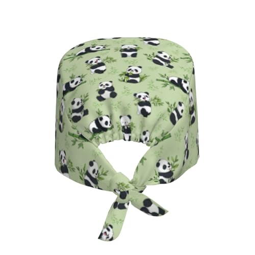 Image of Working Cap Scrub Cap with Sweatband Adjustable Unisex Tie Back Hat for Cleaning Farm Nursing
