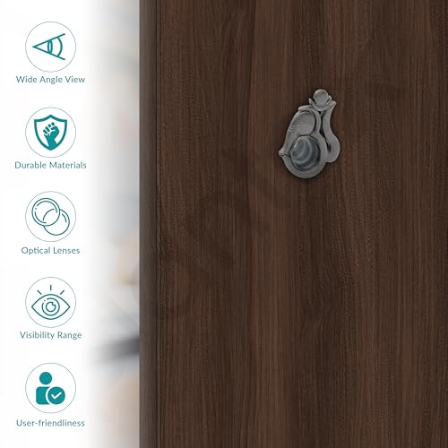 Image of Plantex Solid Brass Door Eye Viewer /Door Lens /Peephole for Main Door /180 Degree Ultra Clear Door Viewer for Safe and Secure Home /Office /Hotel - Pack of 1 (Satin Black)
