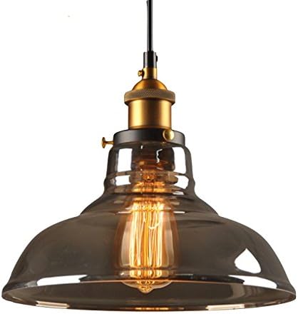 Ledmasters Smoked Glass Pendant Light Vintage Retro Industrial Ceiling