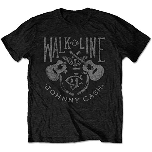 Image of Johnny Cash I Walk The Line Official Tee T-Shirt Mens Unisex (Large) Black