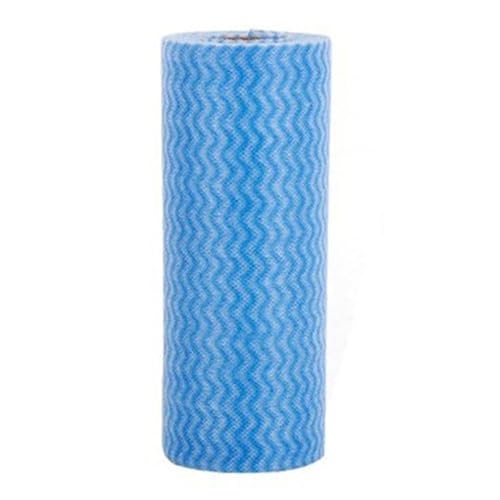 TLTLT Disposable Dish Cloth, 50-Count per Roll Non-Woven Cleaning Cloths for Kitchen & Bathroom, Multi-Surface Absorbent Dishwashing Rags(Blue)