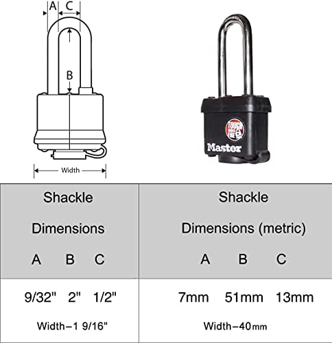 Image of Master Lock (6) Keyed Alike Padlocks w /Thermoplastic Coating and 2 inch(51mm) Tall Shackle incl 12 Keys - Model # 311KALH-6