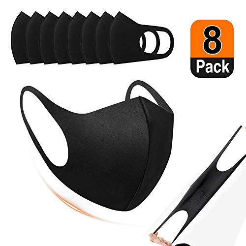 Preisvergleich Produktbild 8 Stück Mundschutz Maske, Staubschutzmasken, Fashion Unisex Face Masks, Wiederverwendbare und waschbare Maske zum Laufen, Radfahren, Skifahren, Outdoor-Aktivitäten