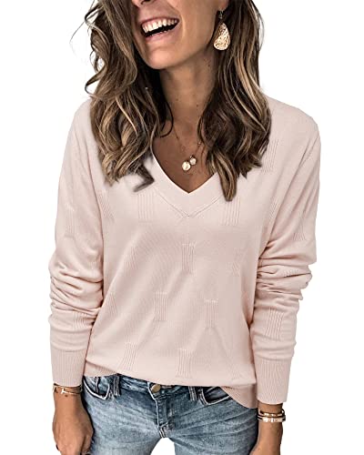 VOTEPRETTY Jerseys de Cuello en V para Mujer, Jersey de Punto para Mujer, Jersey Holgado, Jersey de otoño e Invierno