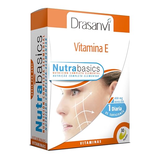 DRASANVI NUTRABASICS VITAMINA E - Contribuye a la protección de las células frente al DAÑO OXIDATIVO - SIN GLUTEN - 30 perlas