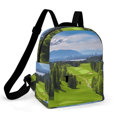 HETPLSD Mini Backpack Purse - Vancouver Golf Course Daypack