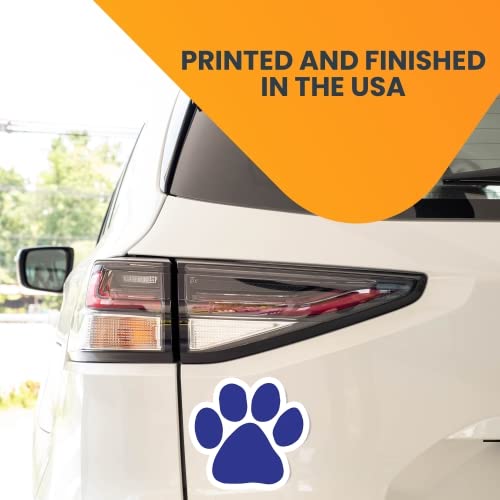 Image of Blue Pawprint Car Magnet 5 Inch, Dog Lover Gift | Heavy duty magnetic decal for car, truck, SUV or fridge, full color UV printed
