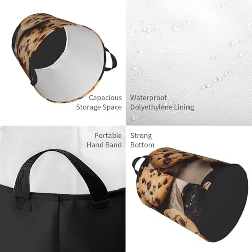 Grand panier à linge chocolat au design pliable et durable