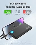 INIU Power Bank, Slimmest i Najlżejsza 10 000 mAh 3A Szybka 3 Wyjścia, Przenośna Ladowarka USB C i Latarka Powerbank Akumulator do iPhone 15 14 13 12 11 Pro Max Samsung Galaxy Xiaomi Google iPad itp.