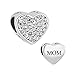 Sale Cheap Heart Mom I Love You Jewelry Charms New Clear Birthstone Crystal Beads Charm Pandora Compatible