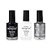 Produktbild MoYou Spezial Nagellack; 3-er Pack Nagellacke: Schwarz, mystisches Steinsilber und Weiße Farbtöne. Hergestellt atemberaubendes Nagellackdesign.