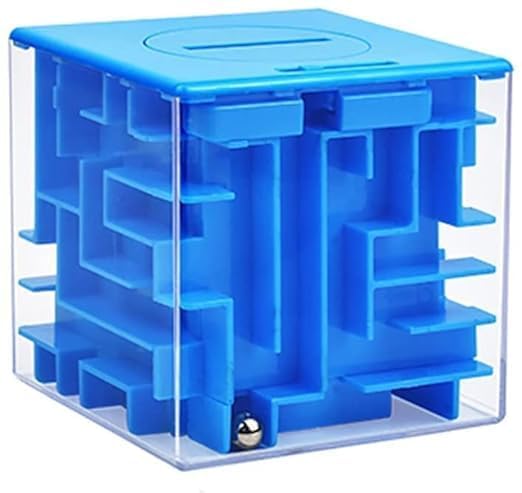JILMAJ Money Maze Puzzle Box Unique Money Gift Holder Box Perfect Puzzle Intelligence Hard Challenges Games for All Ages Brain Teasers Toy Coin Collection Cube Saving Bank Cases for Kids Adult