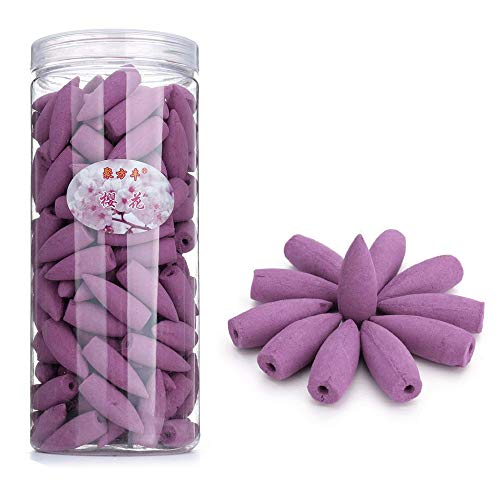 LONGTAP 168pcs de reflujo de incienso conos de reflujo, humo natural, varios aromas de reflujo, torre de incienso, más fragancias para elección, quemador de incienso de reflujo Aroma Sakura.