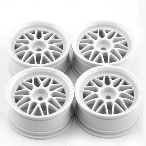 RC�J�[�^�C�������Z�b�g Compatible With Tamiya XV02 For Kyosho For HSP For HPI For Traxxas 1/10 RC�J�[�p�[�c�A�N�Z�T���[ 52mm �v���X�`�b�N�z�C�[������ �z�C�[���n�u(Silv