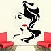 wwwff Adesivo murale salone di bellezza per donna labbra rosse adesivi in ​​vinile parrucchiere interno parrucchiere parrucchiere barbiere adesivo vetrina 57x85 cm