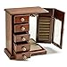Kendal Wooden Jewelry Box for Women, Solid Jewelry Organizer With 5 Drawer, Jewelry Holder Organizer, Wood Jewelry Case with Butterfly Pattern & Mirror for Necklaces, Earring, Rings (Brown with 5 drawer)