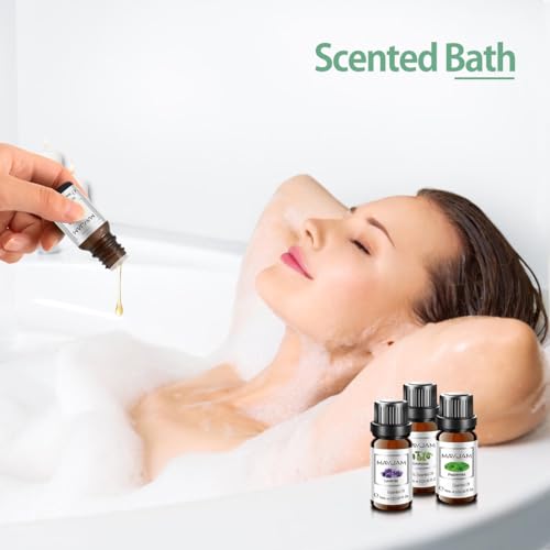 MAYJAM Ätherische Öle Set 6 x 10ml, Rein Naturrein Ätherisches Öl Eukalyptusöl, Lavendel, Süße Orange, Teebaum, Zitronengras, Pfefferminz, Duftöle Set für Diffuser Aromatherapie Geschenkset